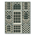 Sage Green Lattice Trellis Square Grid Rug
