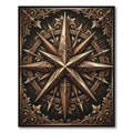 Ornate Bronze Compass Star Medallion Rug