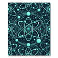 Aqua Atom Orbit Pattern Rug