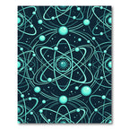 Aqua Atom Orbit Pattern Rug