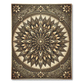 Ancient Gold Mandala Floral Sunburst Rug