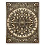 Ancient Gold Mandala Floral Sunburst Rug