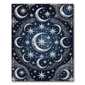 Celestial Navy Silver Crescent Moon Rug