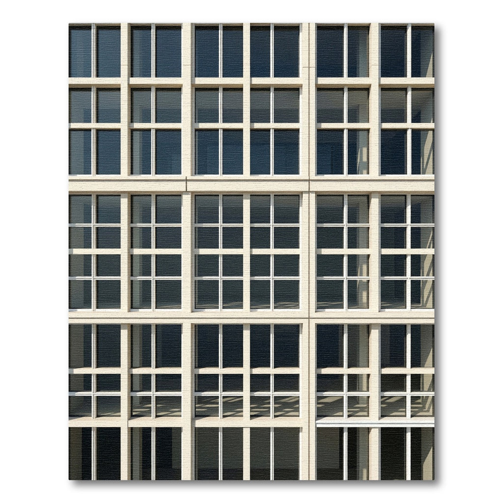 Modern Beige Grid Window Rug