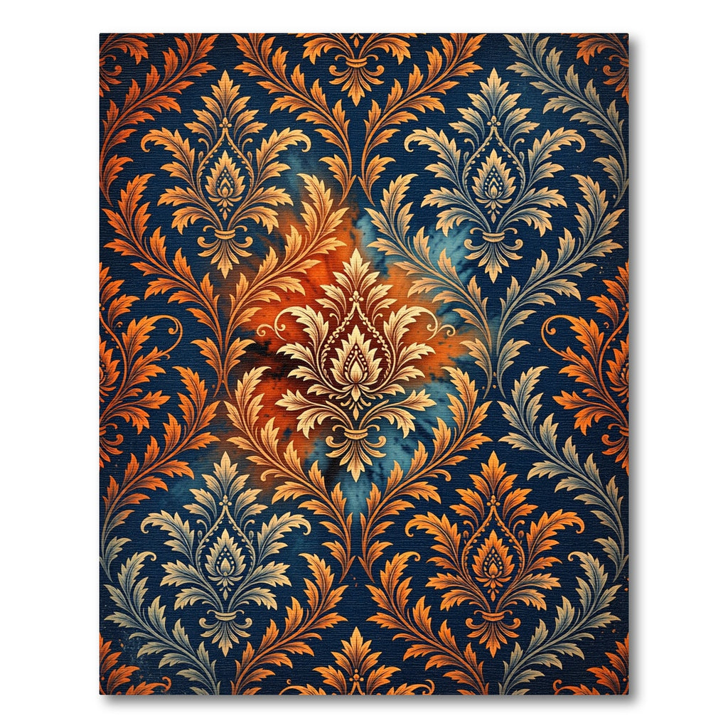 Golden Amber Acanthus Swirl Rug