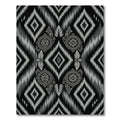 Black Gray Ethnic Medallion Ikat Rug