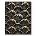 Black Gold Wave Sunburst Rug