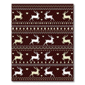 Brown Reindeer Hearts Festive Border Rug