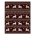Brown Reindeer Hearts Festive Border Rug