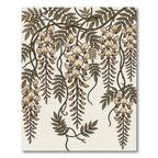 Cream Wisteria Vine Botanical Art Rug