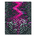 Vibrant Magenta Glitch Pixel Abstract Rug