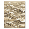 Abstract Tan Monochrome Flowing Wave Rug