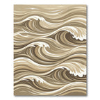 Abstract Tan Monochrome Flowing Wave Rug