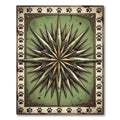 Vintage Sage Compass Star Paw Border Rug