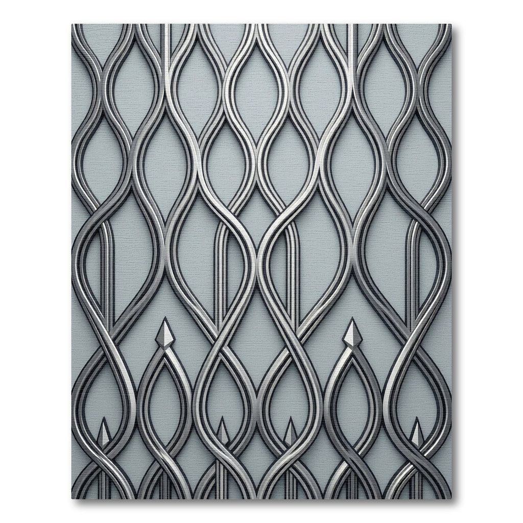 Elegant Gray Intertwined Swirls Rug