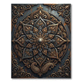 Antique Bronze Metallic Floral Medallion Rug