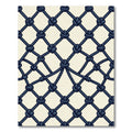 Dark Blue Rope Netting Composition Rug