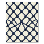 Dark Blue Rope Netting Composition Rug