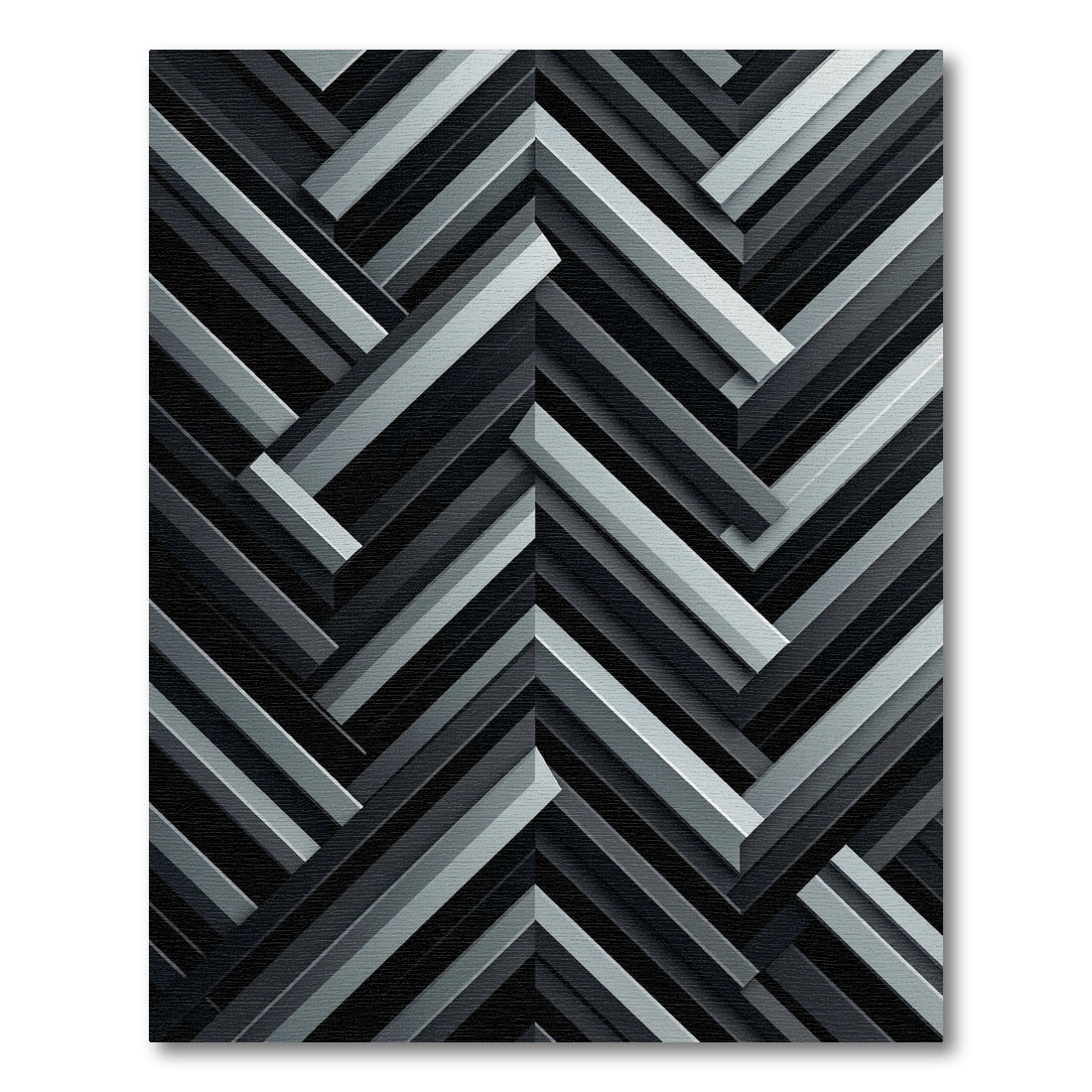 Monochromatic Slate Herringbone Weave Rug