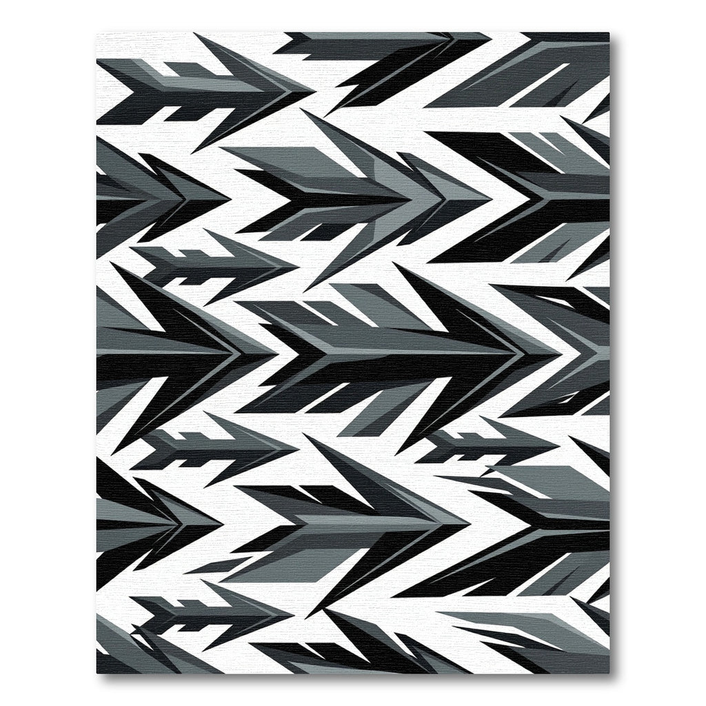 Sharp Monochromatic Geometric Arrow Composition Rug