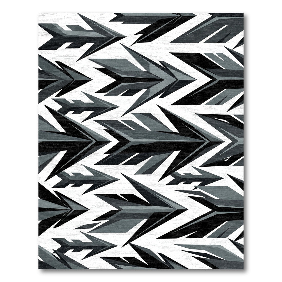 Sharp Monochromatic Geometric Arrow Composition Rug