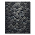 Greyscale Fan Wave Art Deco Rug