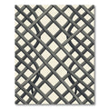 Dark Gray Interwoven Lattice Pattern Rug