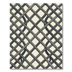 Dark Gray Interwoven Lattice Pattern Rug
