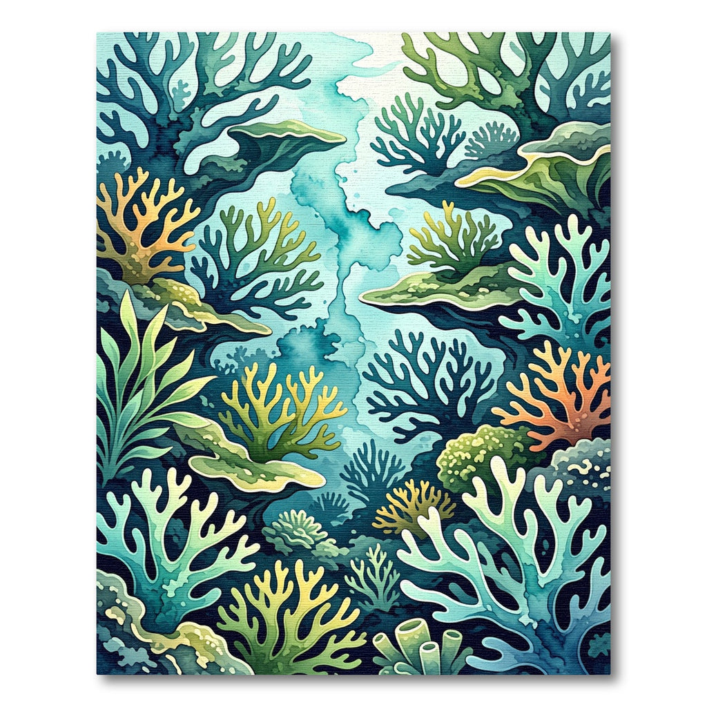 Vibrant Teal Coral Reef Garden Rug