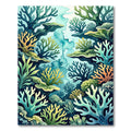 Vibrant Teal Coral Reef Garden Rug