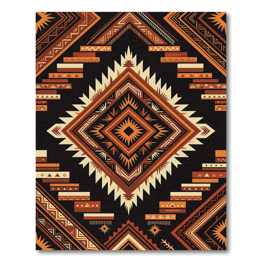 Earthy Southwest Diamond Terracotta Geometric Rug