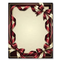 Elegant Burgundy Ribbon Border Frame Rug