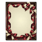 Elegant Burgundy Ribbon Border Frame Rug