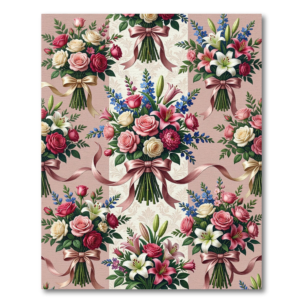 Elegant Rose Lily Bouquet Composition Rug
