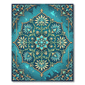 Azure Floral Medallion with Golden Accents Rug
