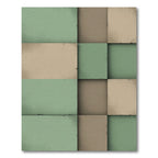 Sage and Earthy Tone Geometric Block Rug