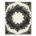 Elegant Ornate Black Lace Wreath Rug