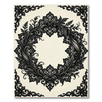 Elegant Ornate Black Lace Wreath Rug