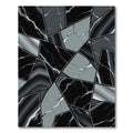 Abstract Black White Marble Mosaic Rug