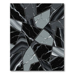 Abstract Black White Marble Mosaic Rug
