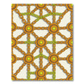 Golden Geometric Chain Linked Star Medallion Rug