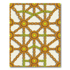 Golden Geometric Chain Linked Star Medallion Rug