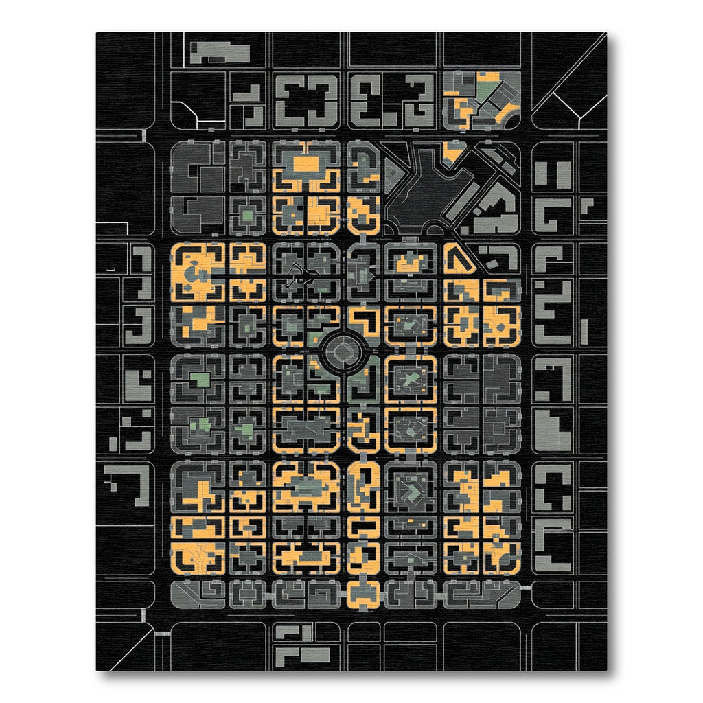 Gray Abstract City Buildings Geometric Rug