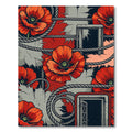 Bold Red Poppy Doorway Rope Rug