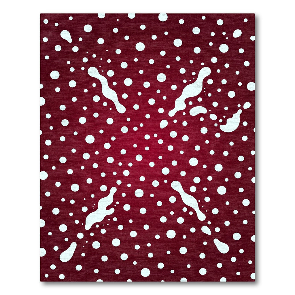 Deep Red Polka Dot Splash Rug