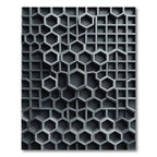 Sophisticated Slate Gray Geometric Hexagon Rug