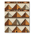Earthy Aztec Step Pyramid Terracotta Art Rug