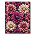 Vibrant Crimson Pink Dahlia Arrangement Rug