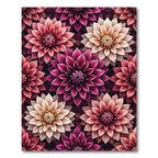 Vibrant Crimson Pink Dahlia Arrangement Rug