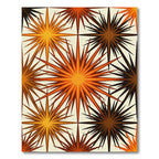 Retro Orange Starburst Burst Pattern Rug